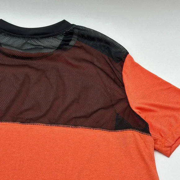 Fourcast Performance Shirt Mens L Black And Orange Activewear Workout Mesh - Picture 7 of 10